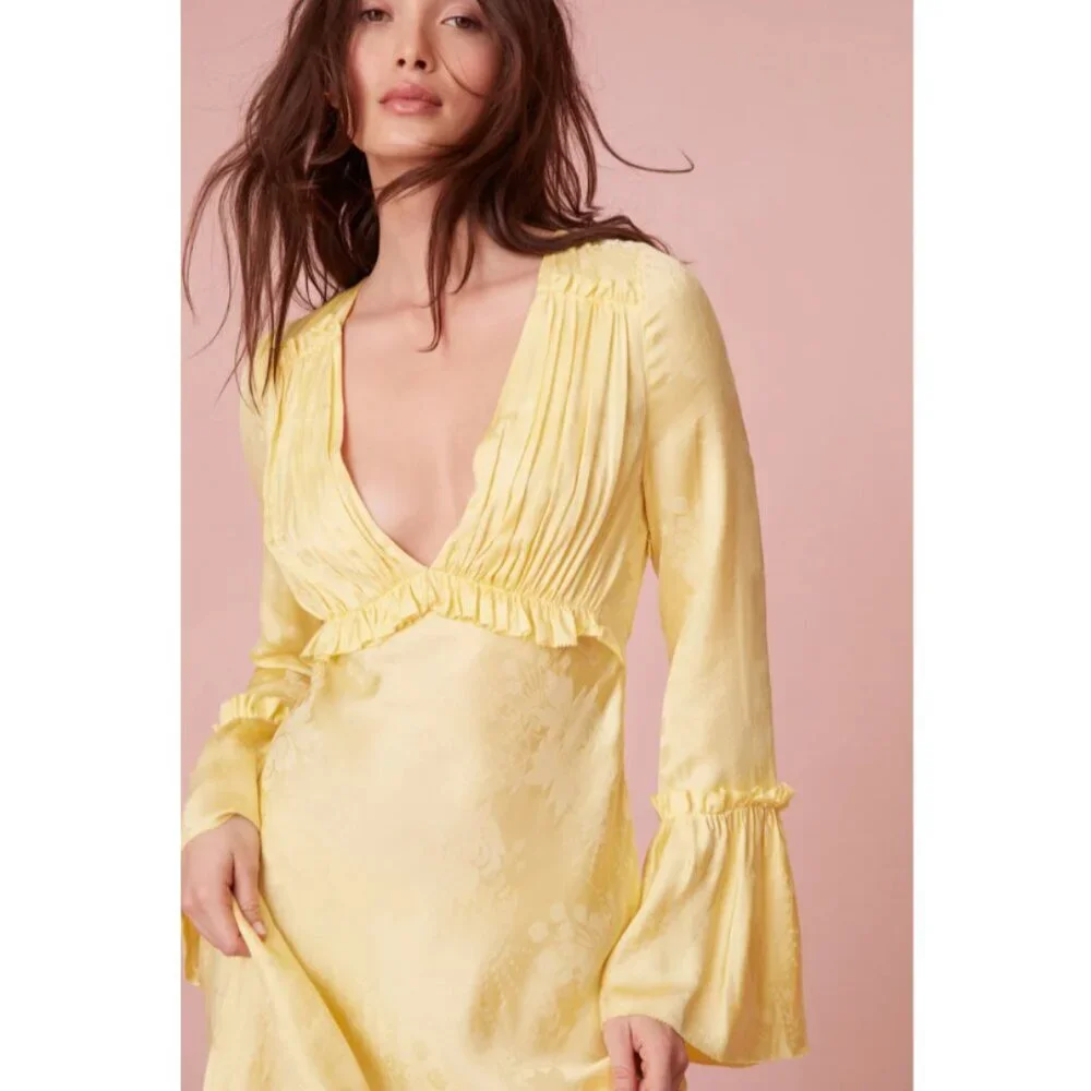 NWT LoveShackFancy Kalona Silk Jacquard Maxi Dress - Picture 4 of 14